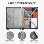 LEVEL8 Elegance Checked Luggage, 24 Inch Hardside Suitcase, Lightweight Matte - Image 7