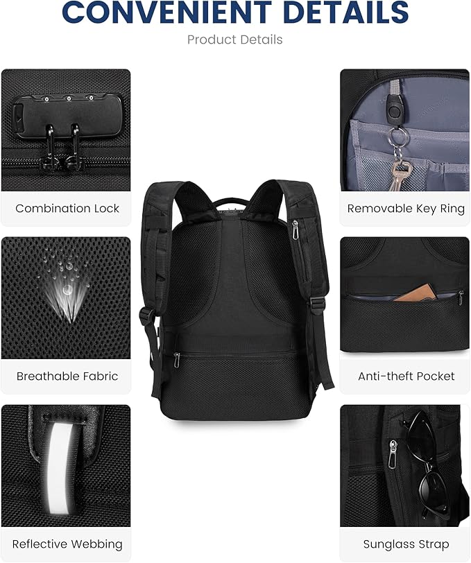LOVEVOOK Travel Laptop Backpack Waterproof Anti Theft - Image 5