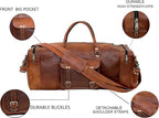 Leather 24 Inch Luggage Handmade Duffel Bag Carryall Weekender Travel Overnight - Image 8