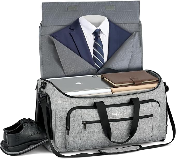 MILADA Convertible 2-in-1 Garment Duffel Weekender Bag Carry On Garment Bags by MILADA