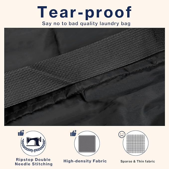 2-Pack Backpack Laundry Bags, Heavy Duty Laundry Bag Backpacks - Image 3