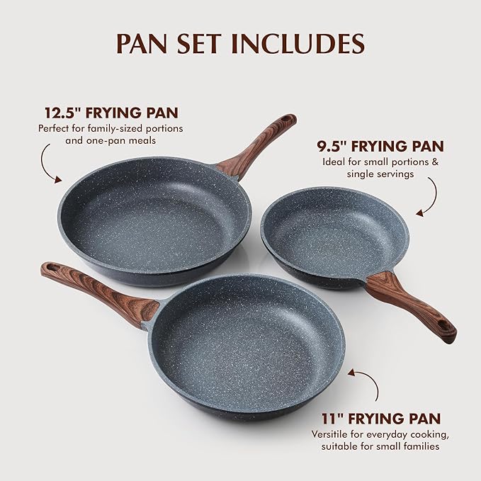 SENSARTE Nonstick Frying Pan Skillets, Swiss Granite Coating Omelette Pans - Image 4