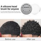 Silicone Twist Hair Brush, Magic Curling Hair Tool for Afro Curls,Vertical Stripe Curl Brushes, Detachable Two-Sided for Men Women Boy Girl Comb, Gray, 1 Piece
