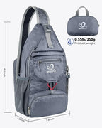 WATERFLY Packable Small Crossbody Sling Backpack Shoulder Chest Bag Daypack - Image 2