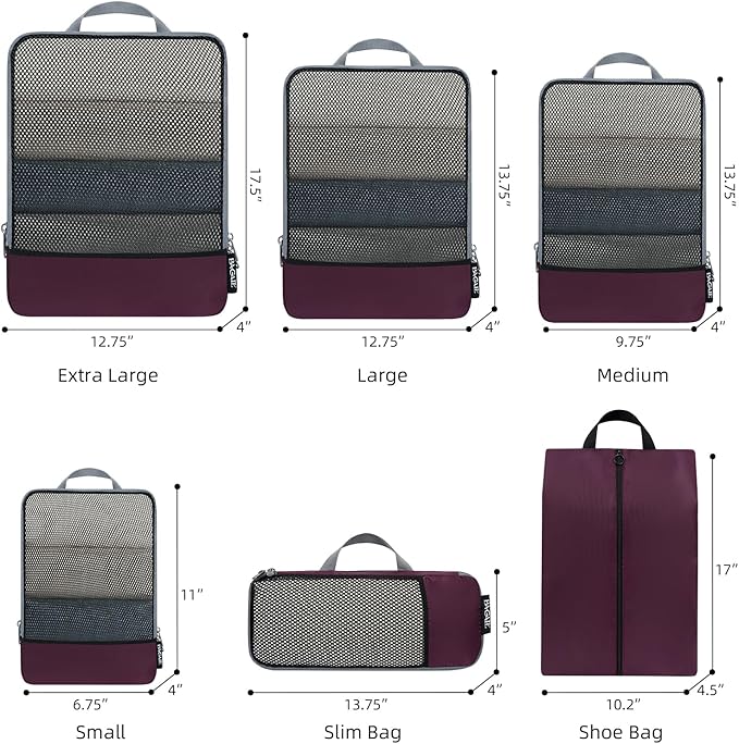 BAGAIL 4 Set/6 Set/8 Set Compression Packing Cubes Travel Accessories - Image 2
