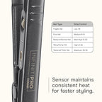 INFINITIPRO BY CONAIR Tourmaline Ceramic 1-Inch Flat Iron Hair Straightener, 1-Inch Flat Iron to Straighten or Curl, 5 Heat Settings, for All Hair Types and Textures, Metallic Gray