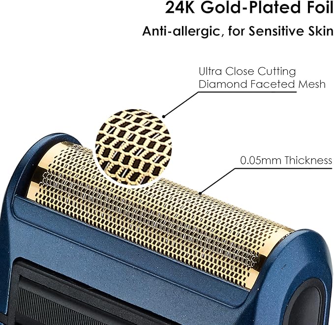 Retro Electric Razor for Men, Rechargeable Mens Gold Foil Shavers, Travel - Image 2
