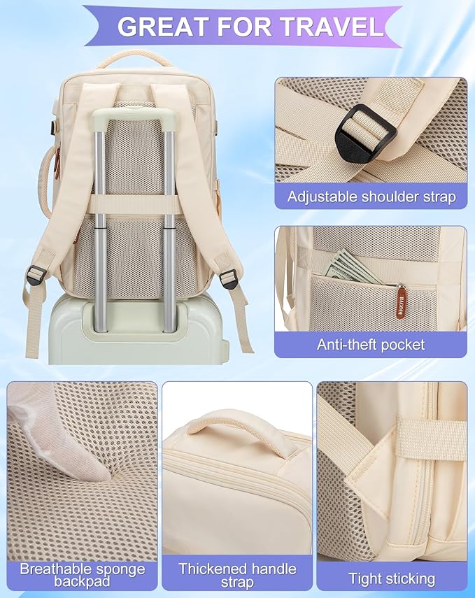 42L Travel Laptop Backpack, Expandable Carry-on Luggage, Anti-Theft Business - Image 6