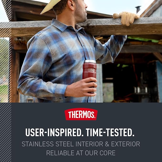 THERMOS Stainless King Vacuum-Insulated Travel Tumbler, 16 Ounce, Matte Steel - Image 5
