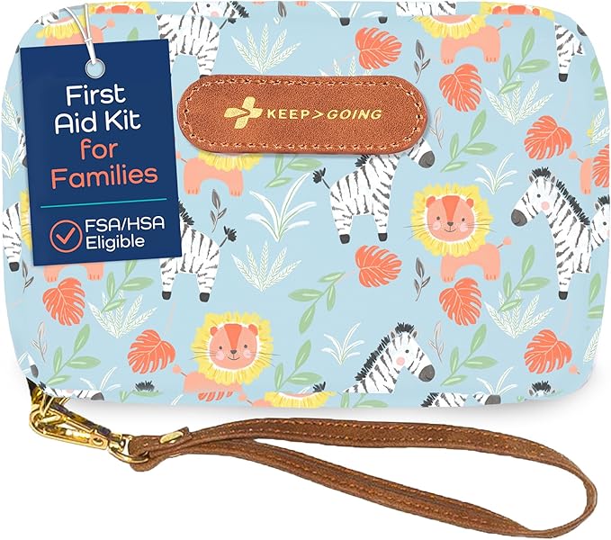 KeepGoing Travel First Aid Kit for Kids – 130 Pc. for Car, Diaper Bag & Backpack by KEEP%3EGOING