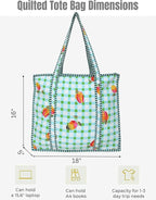 Cotton Quilted Tote Bag for Women – Large Beach & Travel Tote - Image 4