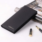 VISOUL Mens Leather Long Checkbook Bifold Wallets - Image 5