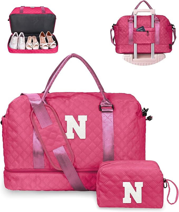 Gifts for Teen Girls 16-18, Birthday Gift-Initial Travel Bag by Vogewood