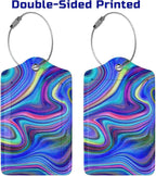 2-Packs Blue Purple Abstract Art Luggage Tags - Image 4