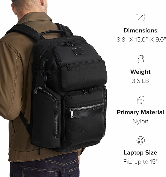 TUMI - Alpha Bravo Nomadic Backpack - Men's Durable Carry On Bag - 18.8" X - Image 9