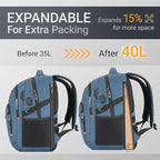40L Expandable Laptop Backpack, Anti-thief Travel Backpack - Image 3