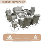 HOOOWOOO Patio Furniture Set, 8 Pieces Outdoor Conversation Set, All Weather - Image 7