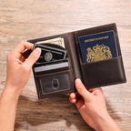 Polare Full Grain Leather Passport Holder RFID Blocking Travel Bifold Wallet - Image 3