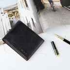 VISOUL Mens Bifold Wallet with 2 ID Windows and 2 Money Compartments, Genuine - Image 6