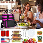 Insulated Lunch Bag Women | Large Adult Lunch Box | Double-Layer Reusable Lunch - Image 5