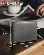 Mens Wallet Bifold Genuine Leather RFID Blocking Wallet - Image 7