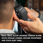 .50 Cal Limited Edition Clipper - Long Lasting 8+ Hours of Power - Ultra Low Noise Technology - Rechargeable Powerful Battery - Easy Zero Gap Cut - Hair Grooming Tool for Men (Black)