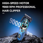 KEMEI 1670 Professional Hair Clippers for Men, Cordless Barber Clipper with LED Display, 9000 RPM Clippers for Hair Cutting with Charging Base
