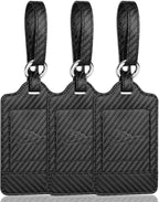 Teskyer Luggage Tags, 3 Pack Premium PU Leather Luggage Tags by TESKYER