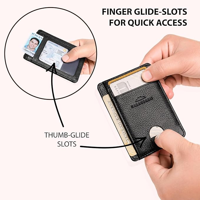 KARAKORAM Vertical Handcrafted Premium Leather Front Pocket Credit Card Holder - Image 7