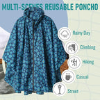 SaphiRose Unisex Rain Poncho Raincoat Hooded - Image 2