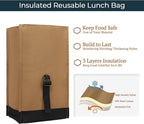 SUNNY BIRD Insulated Lunch Bag Rolltop Lunch Box Tote Bag - Image 5