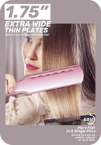 ROSILY Nano Titanium Flat Iron | 1.75 Inch Wide Hair Straightener, Dual Voltage 100-240V, Adjustable Temperature Suitable for All Hair Type, Instant Heat Up