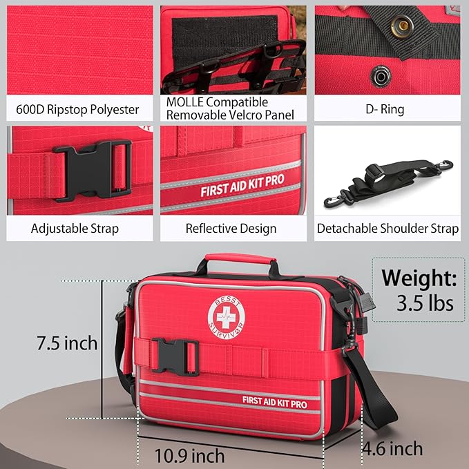 Comprehensive First Aid Kit for Home, Premium Emergency Trauma Kits - Image 3