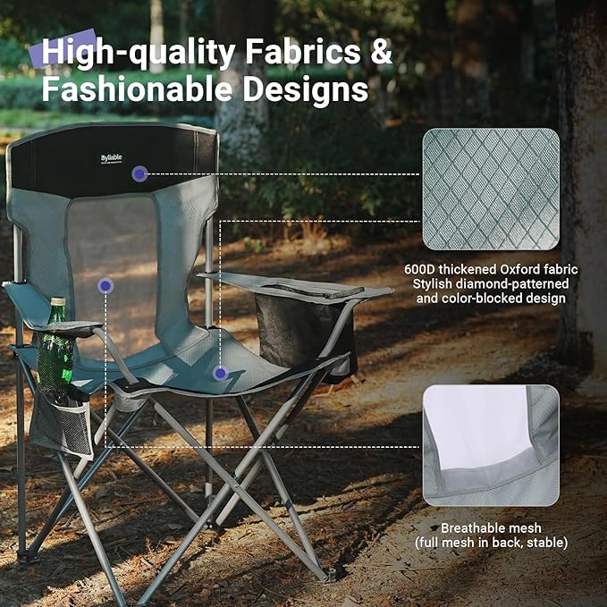 Camping Folding Chair Outdoor Lawn Portable Lightweight Camp Folding Chairs - Image 6