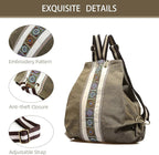 Goodhan Women Canvas Backpack Daypack Casual Shoulder Bag, Vintage Heavy-duty - Image 2