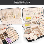 DesignSter Travel Jewelry Box, PU Leather Portable Jewelry Case, Small Jewelry - Image 4