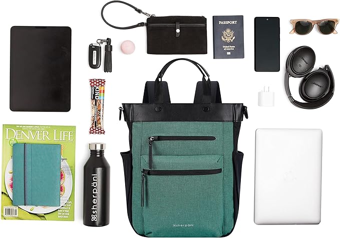 Sherpani Soleil, Anti Theft Convertible Backpack, 3 in 1 Tote Bag, Crossbody Bag - Image 7