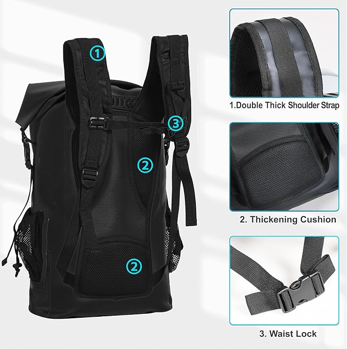 UPWELL 30L Waterproof Dry Bag Boating Backpack - Image 4