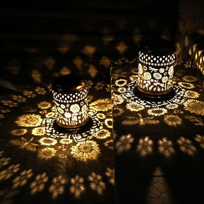 Solar Outdoor Lanterns, Sunflower GardenDecor LED Light Hanging Waterproof - Image 5