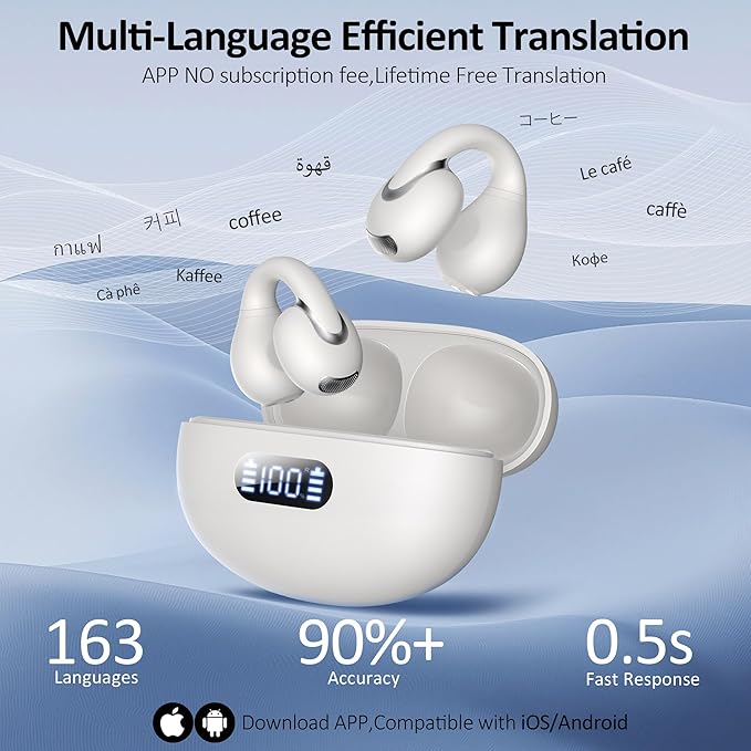 Language Translation Earbuds Real Time, IAMJOY Language Translator Earbuds Open - Image 2