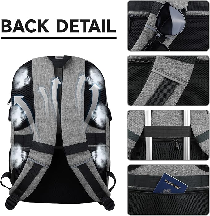 Lapsouno Extra Large Laptop Backpack, 17 Inch Carry on Travel Backpack - Image 4