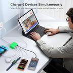 USB C Fast Charger, 100W GaN 6 Port Type C Charging Station Hub Block Cube - Image 5