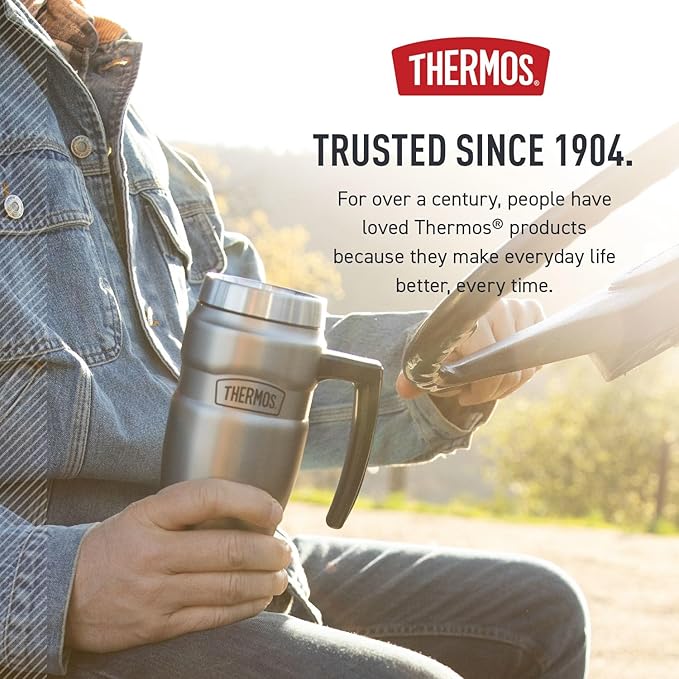 THERMOS Stainless King Vacuum-Insulated Travel Mug, 16 Ounce, Rustic Red - Image 7