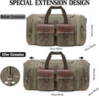 Waxed Canvas Duffle Bag for Men 60L Travel Duffel Bags Expandable Genuine - Image 2