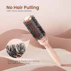 AIMIKE Round Brush for Blow Out, Rose Luxe Small Round Hair Brush w/Nano Thermal Ceramic Tech, for Blow Drying & Styling Volumizing Short Hair, with 4 Clips (Barrel 1.3", Bristle 2.1")