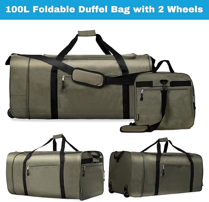 Finnhomy 100L Foldable Rolling Duffel Bag - Image 3