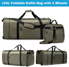 Finnhomy 100L Foldable Rolling Duffel Bag - Image 3