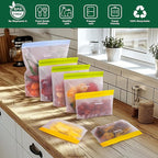 SPLF 6 Pack Stand-Up Reusable 2 Gallon Freezer Bags Dishwasher Safe, Reusable - Image 4