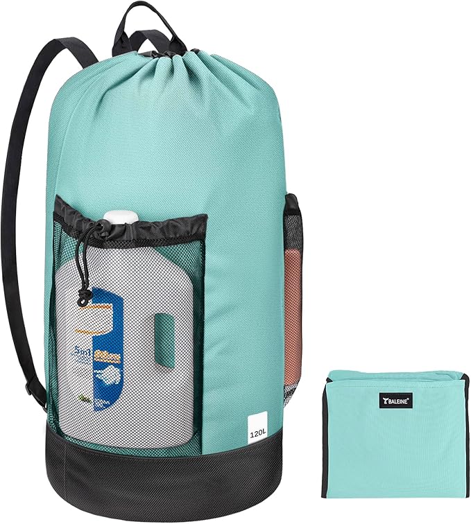 BALEINE 120L Laundry Bag Backpack, 900D Oxford Fabric Large Travel Laundry Bags by BALEINE