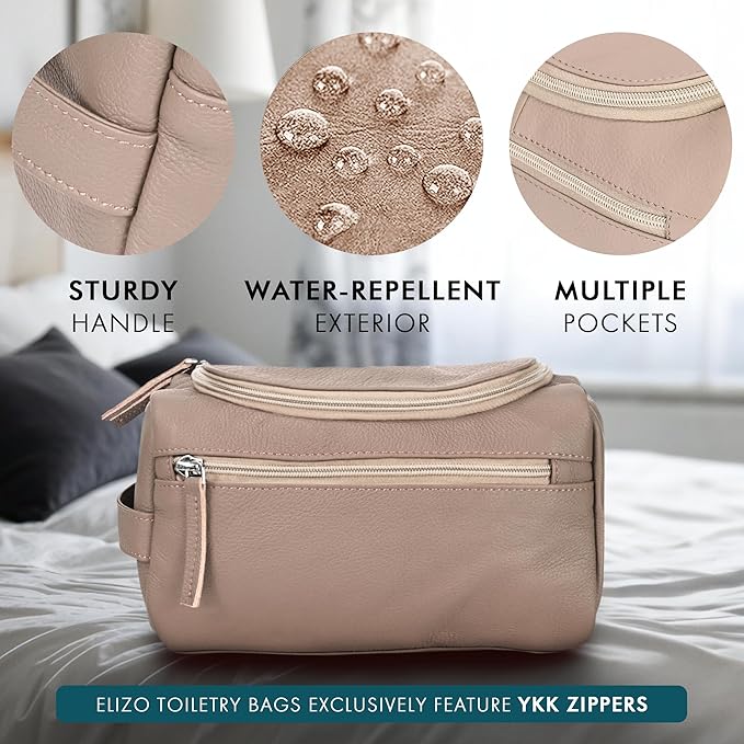 ELIZO Premium REAL Leather Toiletry Bag - Image 5